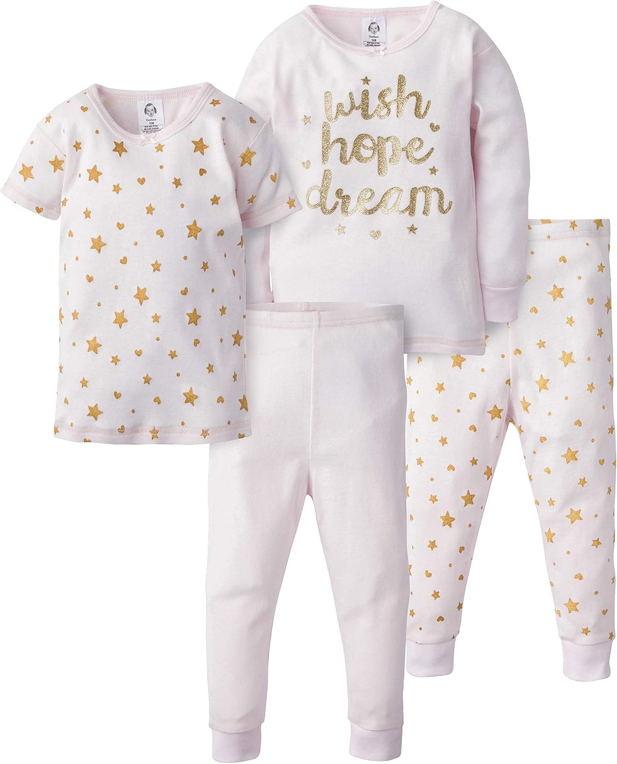 Gerber Baby Girls' 4-Piece Pajama Set-Closeout