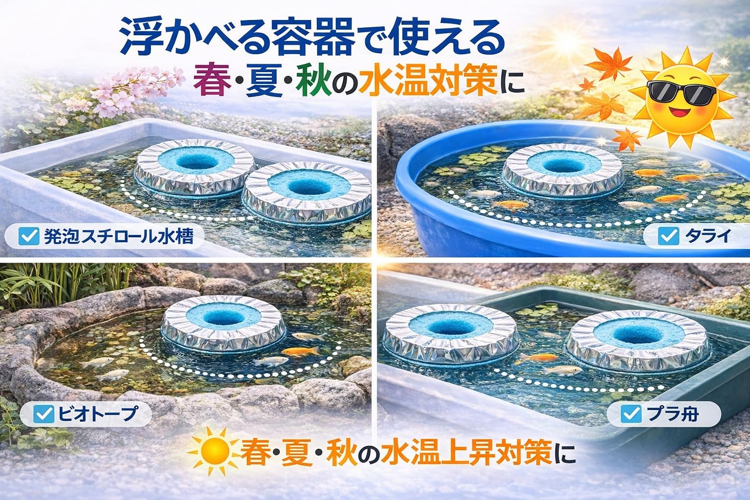 Amazon | 【日陰丸】メダカ 日よけリング 2個セット 水温上昇対策