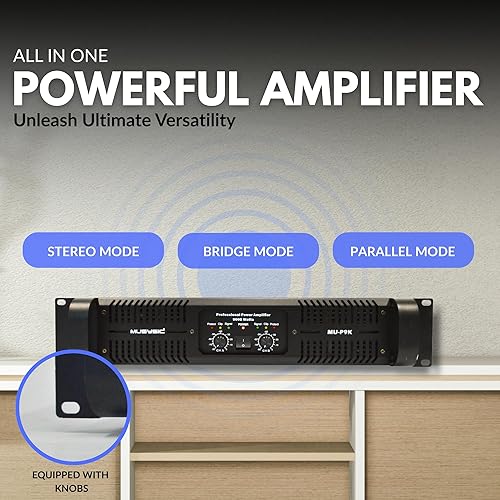 Miniatura 5 de musysic profesional 2Canal 9000vatios de potencia DJ PA Amplificador de señal Out mu-p9K