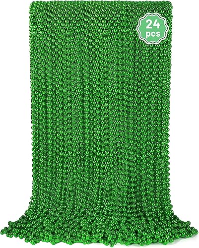 Miniatura 17 de YAXINRUI 30 piezas cuentas de Mardi Gras, collares de cuentas para fiesta de Mardi Gras, Navidad, San Patricio, regalos de fiesta, accesorios de 10