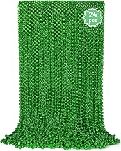 YAXINRUI 24 PCS St. Patricks Day Necklaces, Green Mardi Gras Christmas Bead Necklaces, 33" St. Patrick's Day Green Beads St. Patricks Day Accessories for Mardi Gras, St. Patricks Day Party Favors