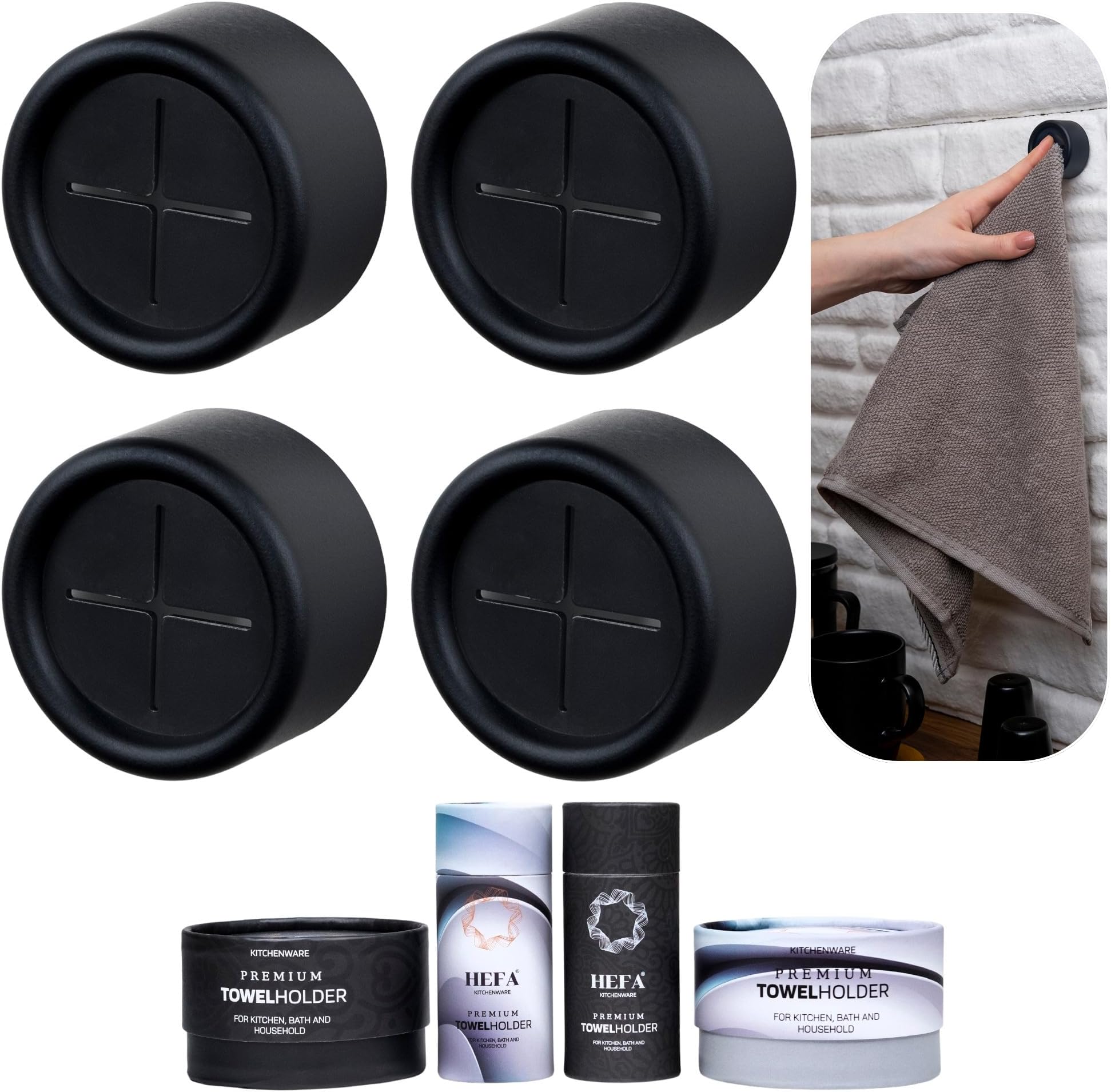 RICHYN Kitchen Towel Hooks Set of 2 self Adhesive Towel