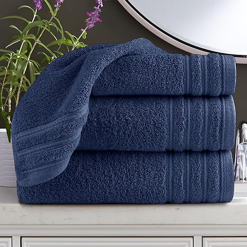 Miniatura 5 de NINE WEST Toalla de baño de felpa de lujo de gran tamaño suave y afelpada de 40 x 80 pulgadas extra grande 100 algodón turco azul aguamarina