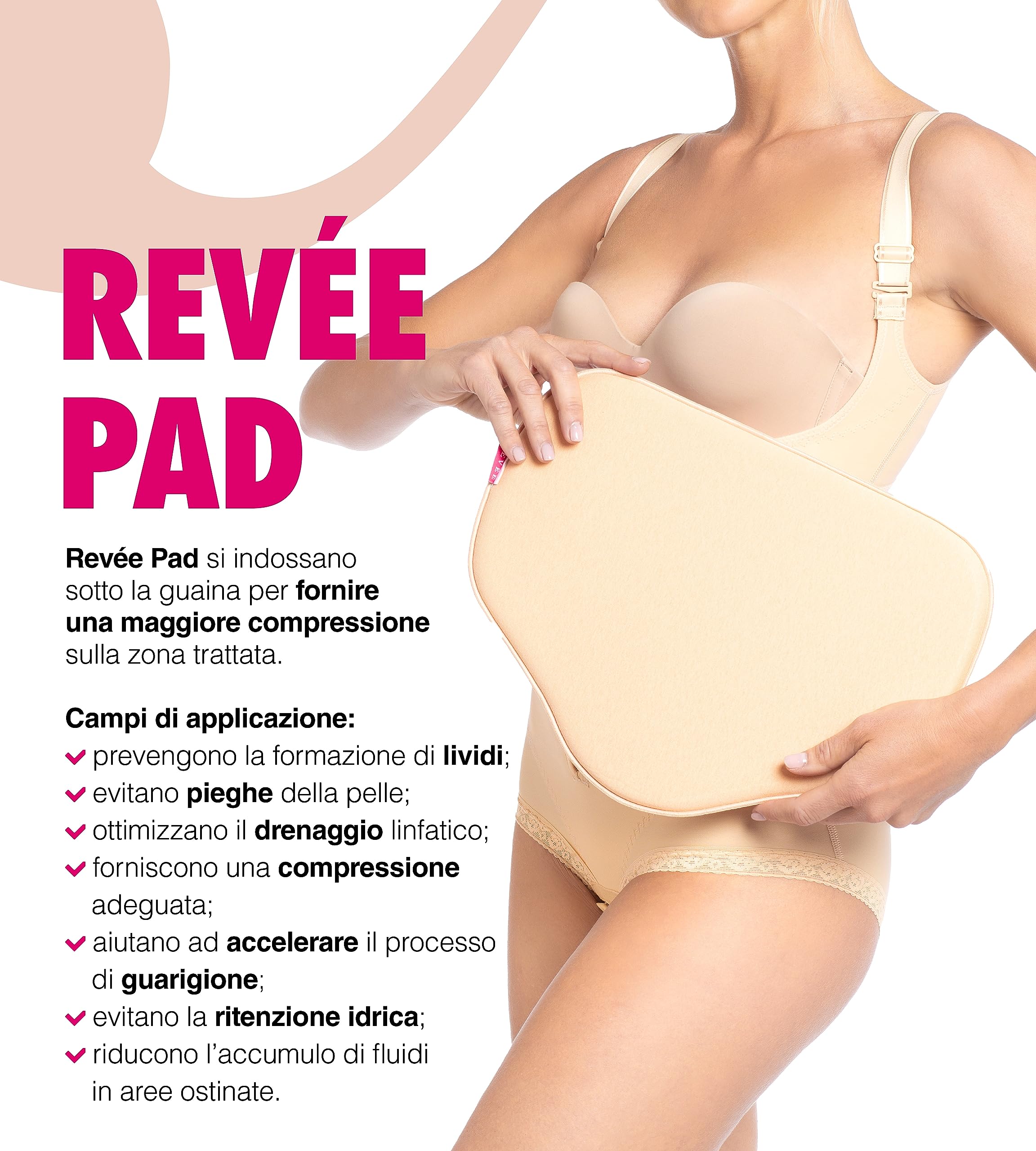 REVÉE Guaina Compressiva Post-operatoria - Liposuzione ai Fianchi - Addominoplastica, Torsoplastica, Lipofilling, Parto Cesareo - Guaina Post-Liposuzione, Fascia Addominale Donna Post-Parto