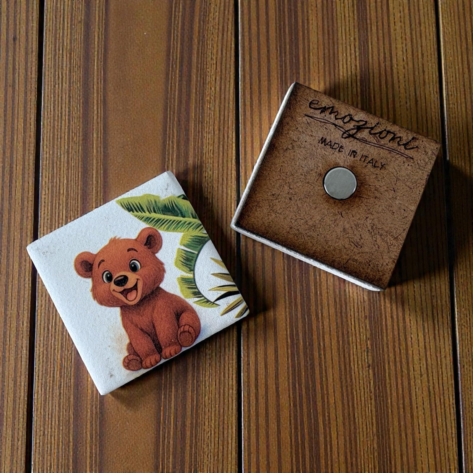 Doni Bomboniere 1 Magnet mit Bär, Motiv Dschungel, Kommunion, erster Geburtstag, Geschenkideen, originell, günstig