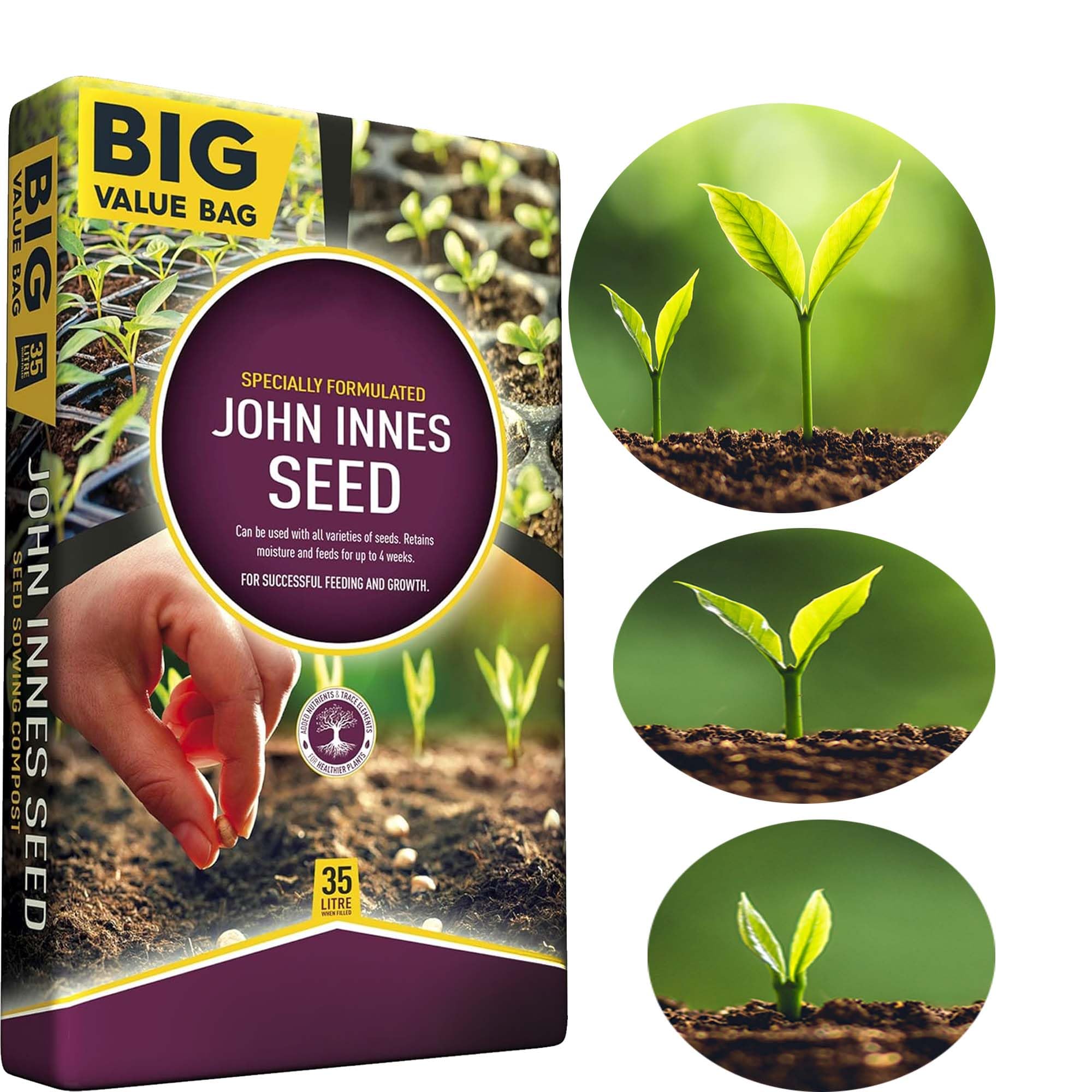 25 Litres John Innes Seed Sowing, Soil Seedling Bag and Nutrient Balanced Compost Mix For Outdoor & Indoor Seed Plants, Potting & Growing (1)