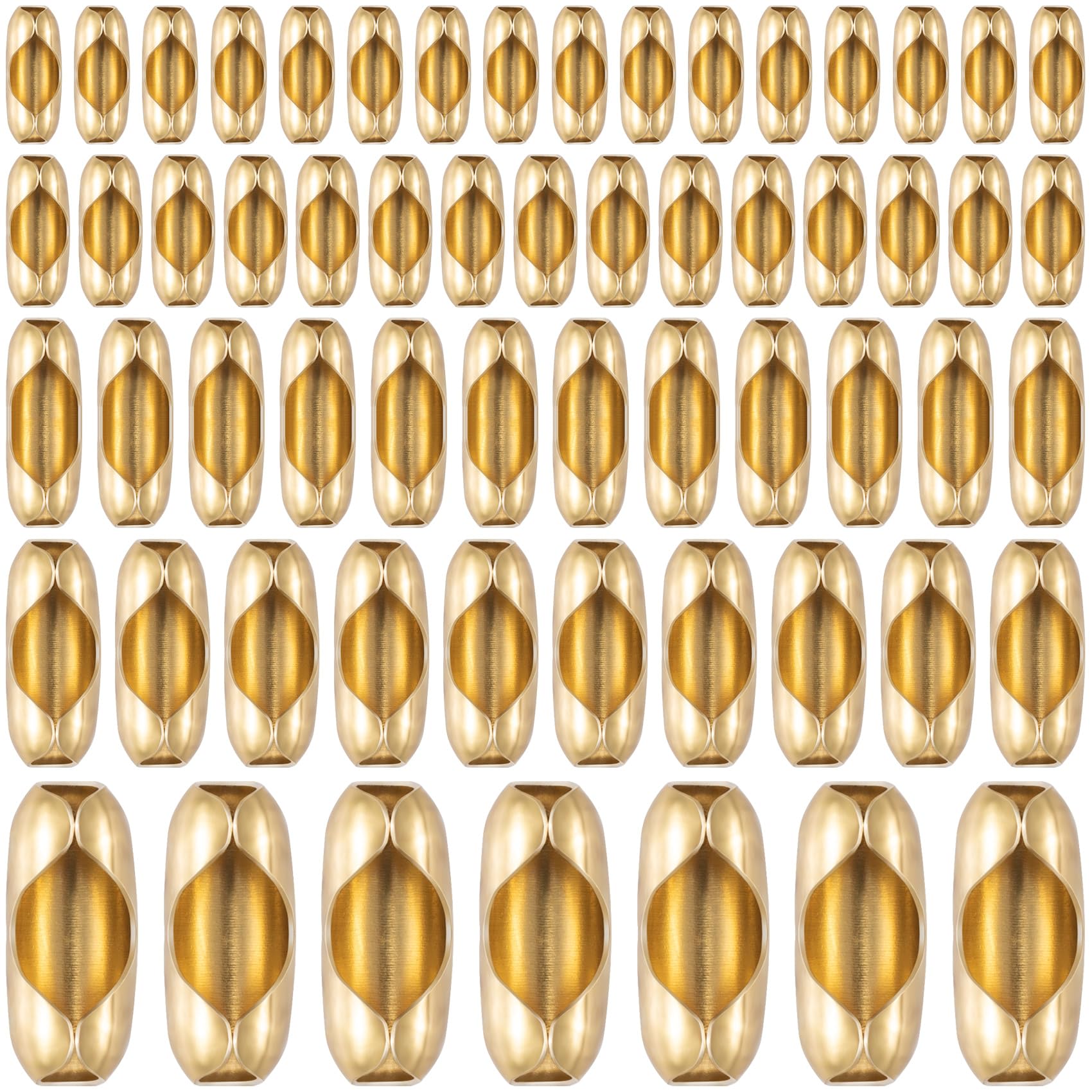 OIIKI 125pcs Ball Chain Connector Clasps Gold Fits for 1.5/2.0/2.4/3.2/4.5mm Beaded Ball Chain Clips Replacement
