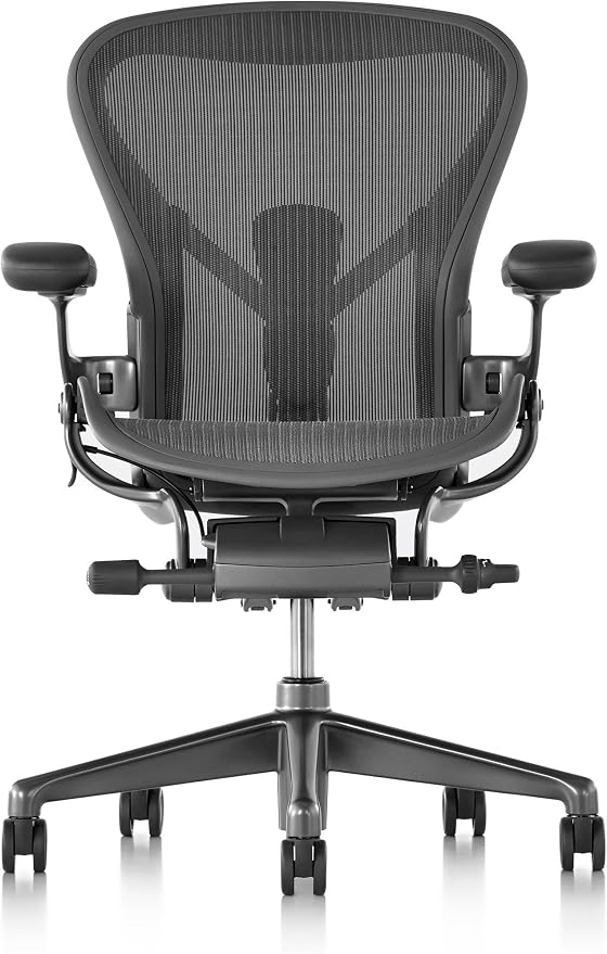 【正規品】 Herman Miller (ハーマンミラー) アーロンチェア オフィスチェア A(スモール)サイズ グラファイト(ブラック) BBキャスター AER1A13DWALPG1G1G1BBBK23103