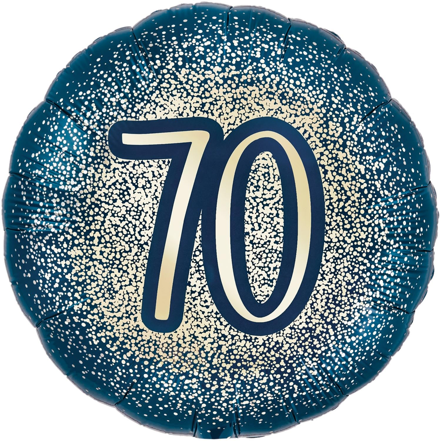 18" Metallic Glitter Happy 70th Birthday Navy Gold Foil Balloon