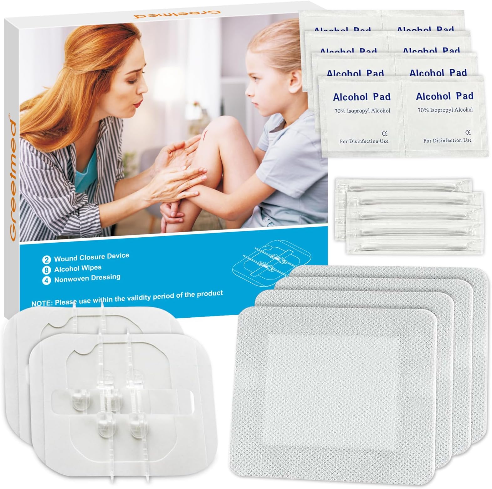 Emergency Wound Closure Strips - 2Pcs Zip Stitch Laceration Closure Kit Closures Repair Wounds Without Stitches - Butterfly Bandages for Wounds