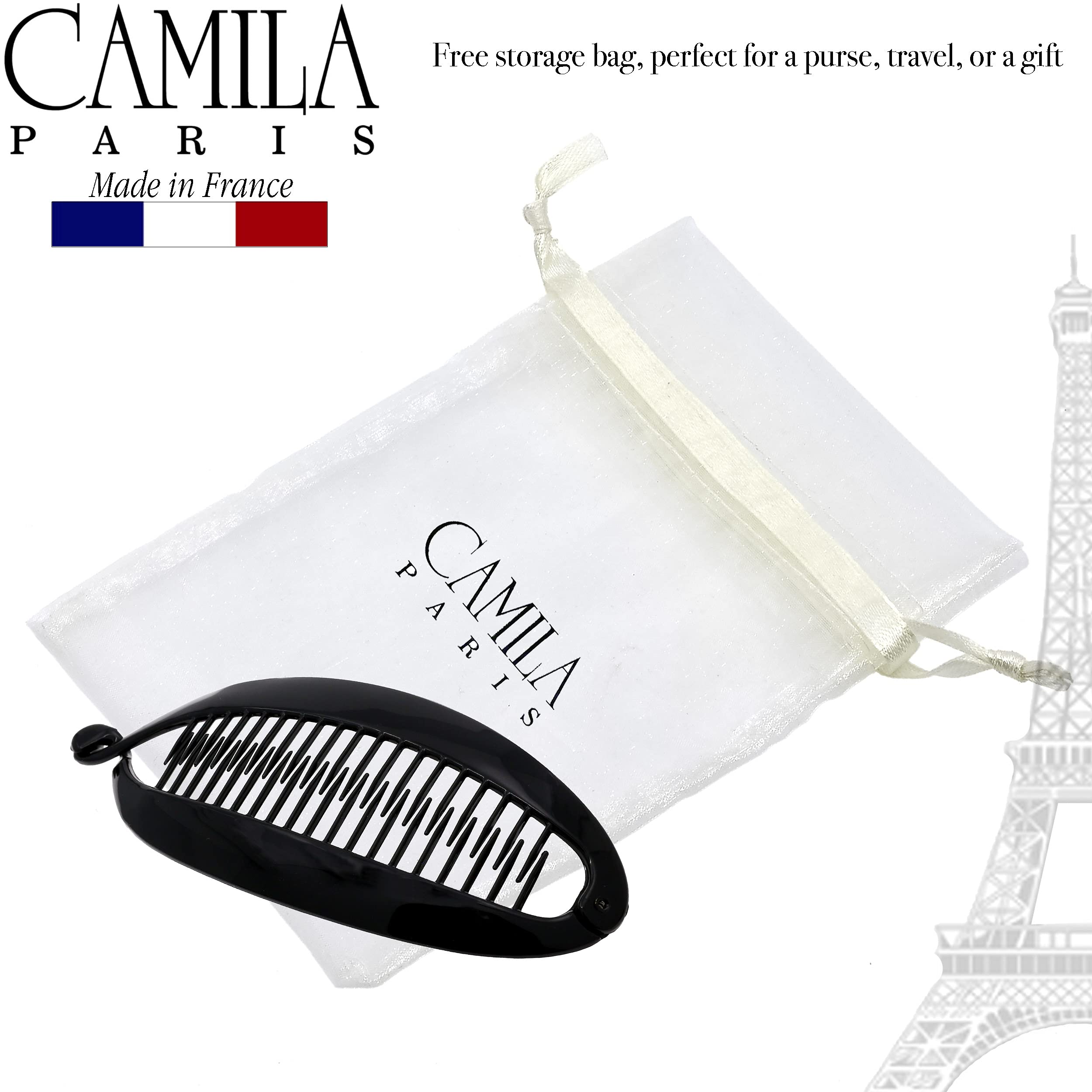 Camila Paris NV135 - Peine de pelo con clip de plátano francés de 7 pulgadas, diseño clásico para niñas y niñas, flexible, ideal para peinar, accesorios para el cabello para mujer, fabricado en Francia