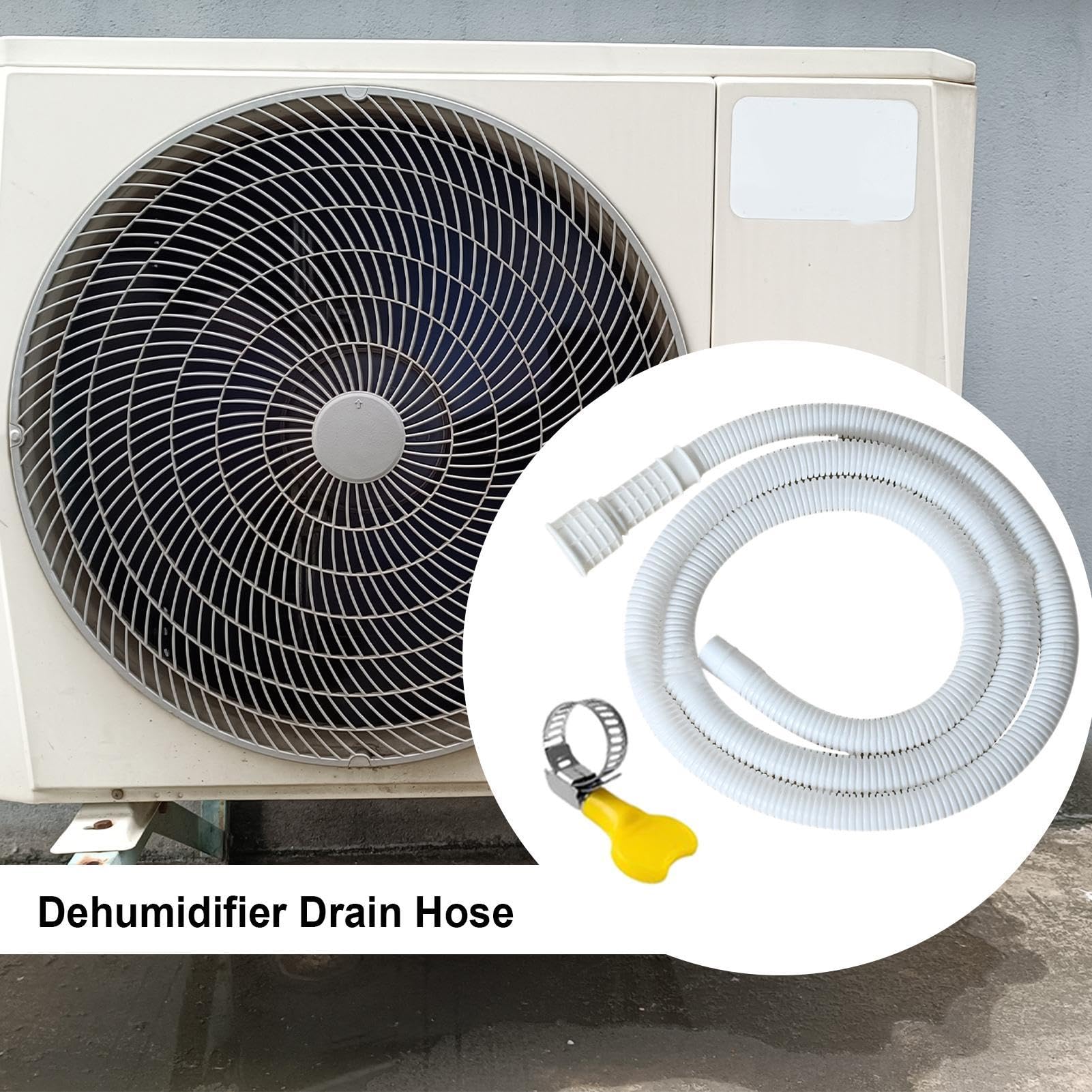Afvoerslang voor luchtontvochtiger, lange flexibele AC-afvoerpijp met aansluitklem, bevestiging van luchtontvochtiger, multifunctionele slangvervanging voor airconditioners, wasmachine