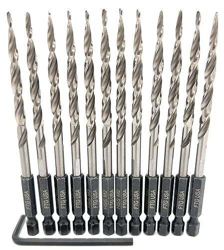 Miniatura 7 de FTG USA Juego de brocas avellanadas cónicas de 12 piezas 10 broca avellanada de 316 pulgadas solo de repuesto broca de repuesto avellanada con