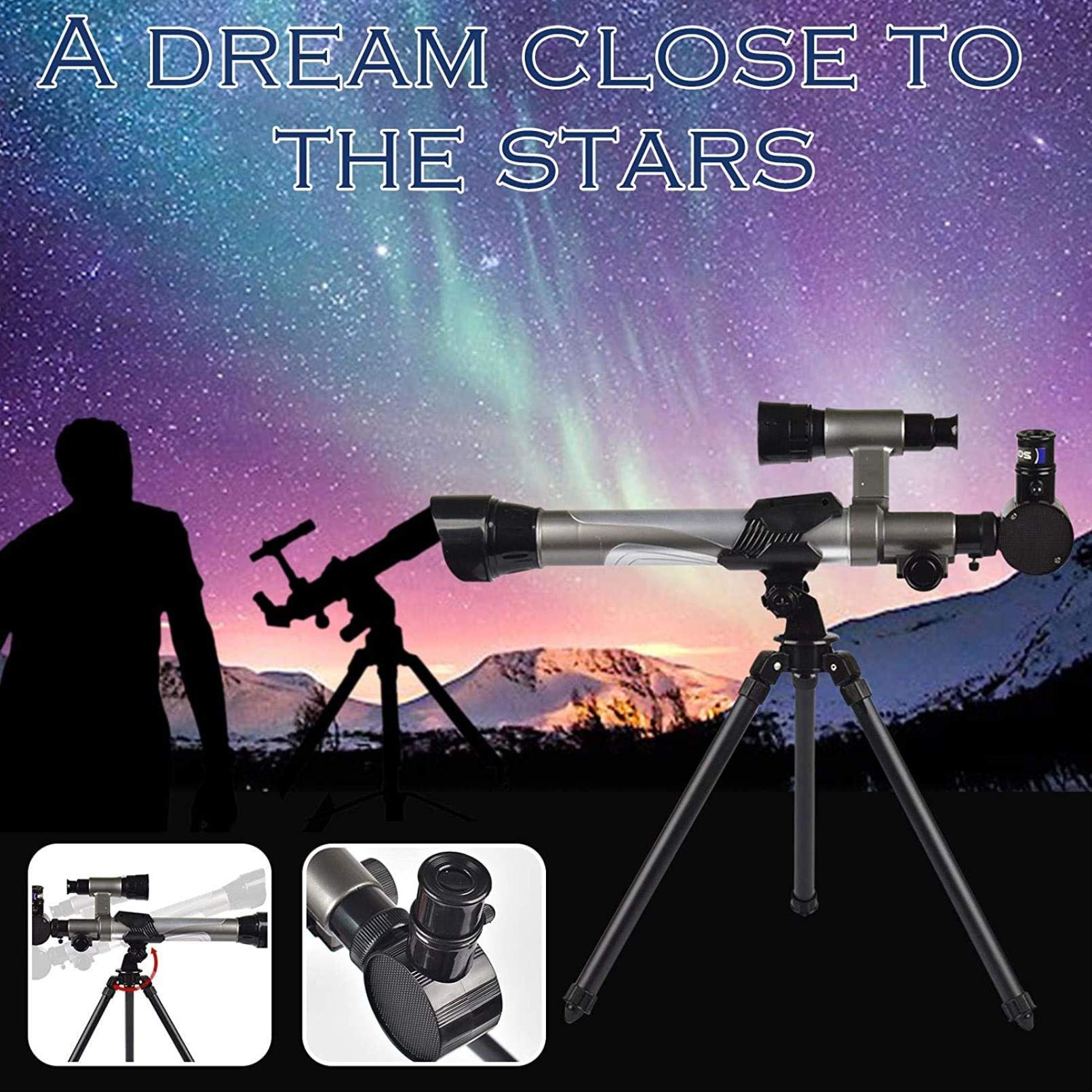 Télescope pour Adultes et Enfants, télescope pour débutants en Astronomie, télescope pour Enfants de 8 à 12 Ans, télescope débutant avec chercheur et trépied