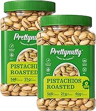 PrettyNutty Roasted Pistachios 1kg | Premium Salted Crunchy Dry Fruits | High Protein, Fiber & Vitamin Snack | Energy Booster (500g [Pack of 2])