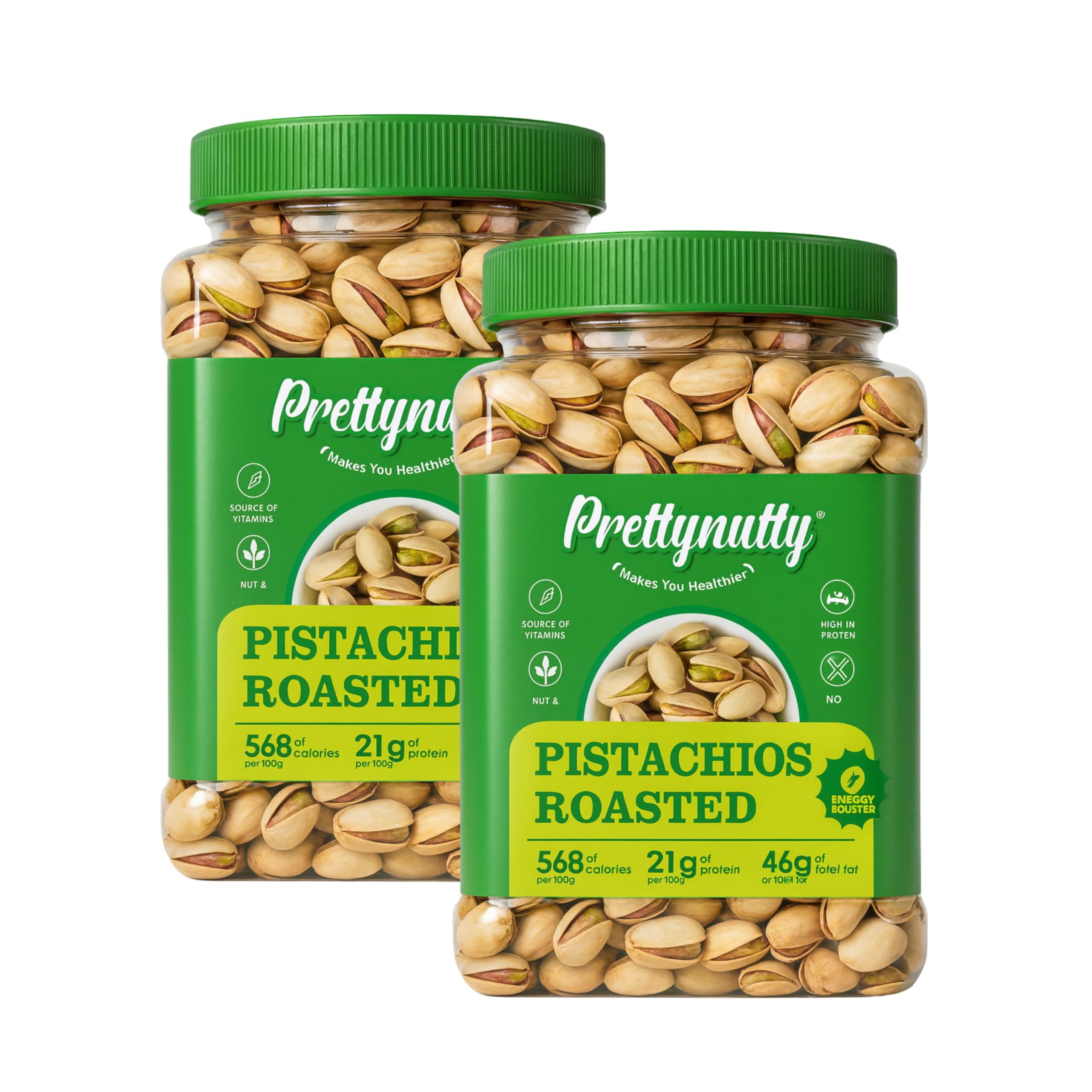 PrettyNutty Roasted Pistachios 1kg | Premium Salted Crunchy Dry Fruits | High Protein, Fiber & Vitamin Snack | Energy Booster (500g [Pack of 2])-image-25