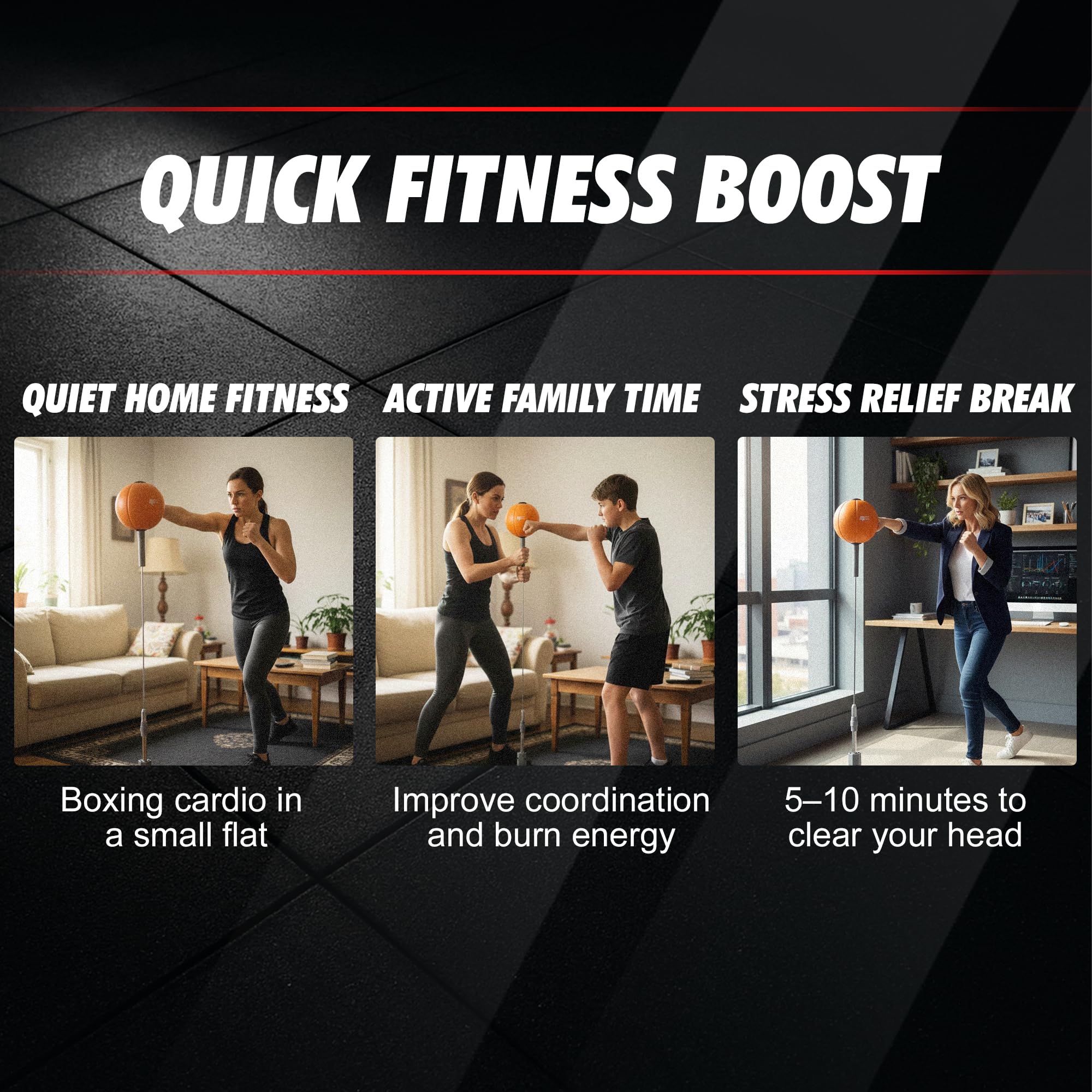 Punching Reflex Ball con Ventosa, Altura Ajustable 139–154 cm, Saco de Boxeo de Pie para Entrenamiento de Velocidad, Reflejos y Coordinación en Casa, Punching Ball Boxeo
