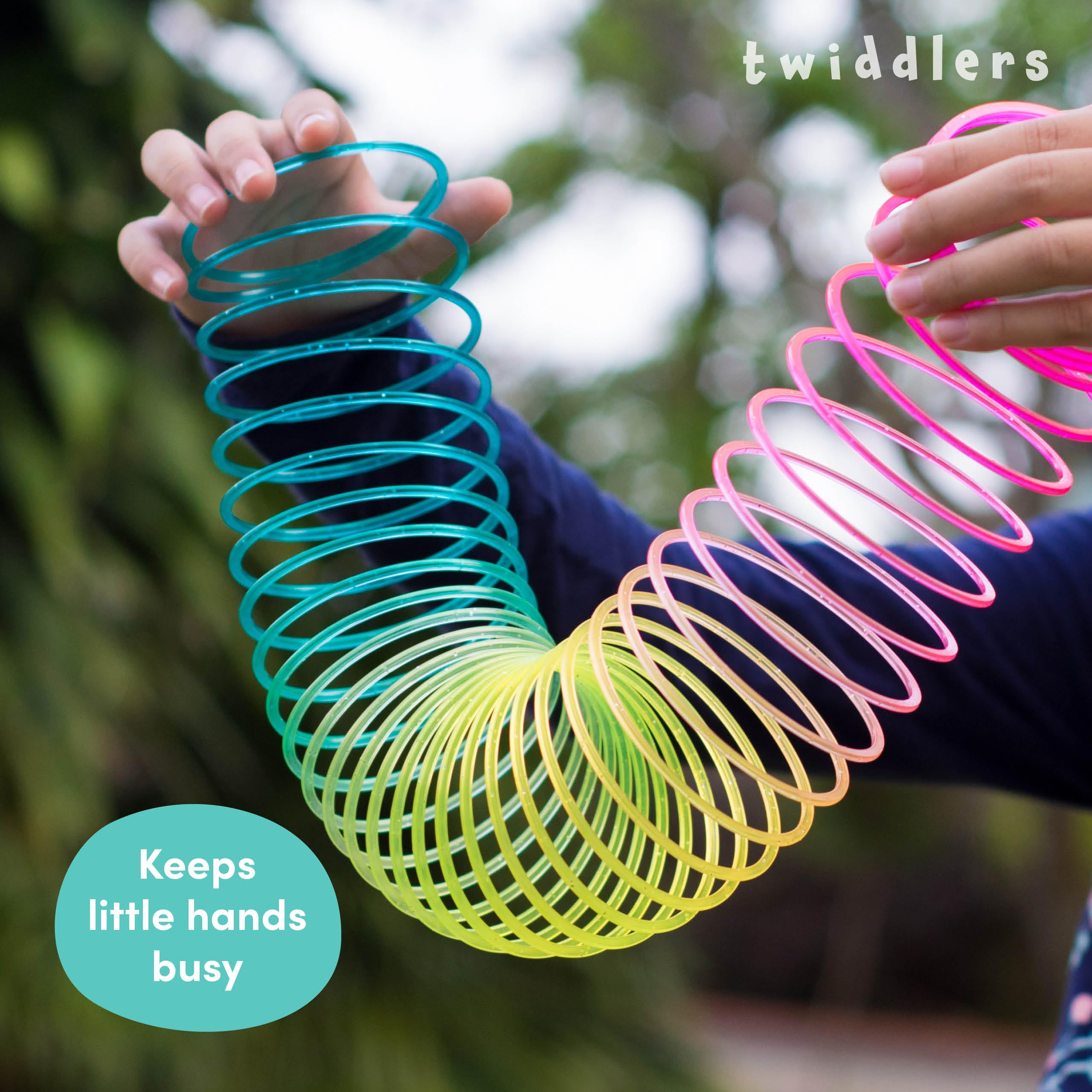 THE TWIDDLERS Confezione da 3 Grandi Molle magiche Arcobaleno - Giocattolo Perfetto Come regalino, per Calze di Natale, ECC