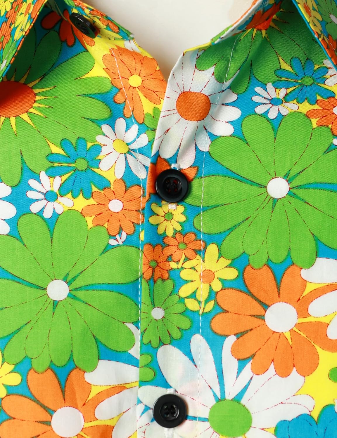 JOGAL Men's Flower Casual Short Sleeve Aloha Hawaiian Shirt - Image 4