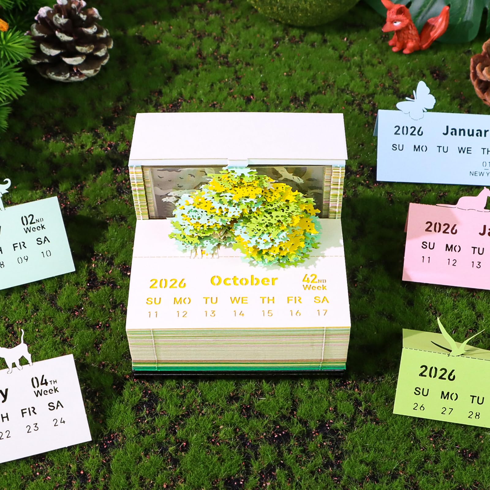 Twenty Twenty Six - Agenda settimanale con luci LED morbide, decorazione per casa sull'albero, materiale riciclabile permanente per organizzare la scrivania e le vacanze