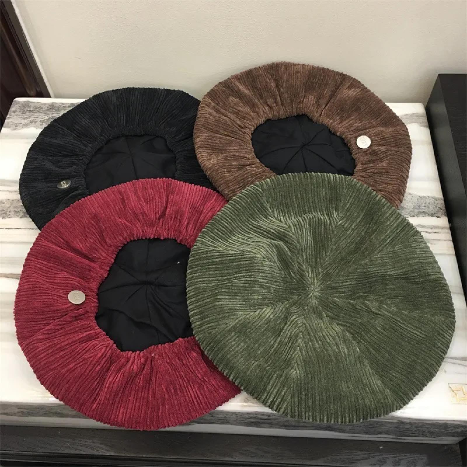 Kapelusze Czapki Skullies Czapki Beanies Czapka Beanie Czapka Show Face Mały Sztruks Beret Moda Damska Malarz Kapelusz Retro Jesień Zima Ośmiokątne Czapki, Jak na zdjęciu, rozmiar uniwersalny