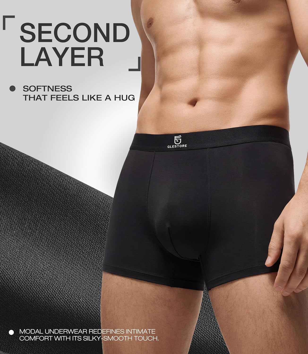 Mens Modal Underwear Trunks Underwear for Men Pack with Pouch Moisture Wicking - Image 4