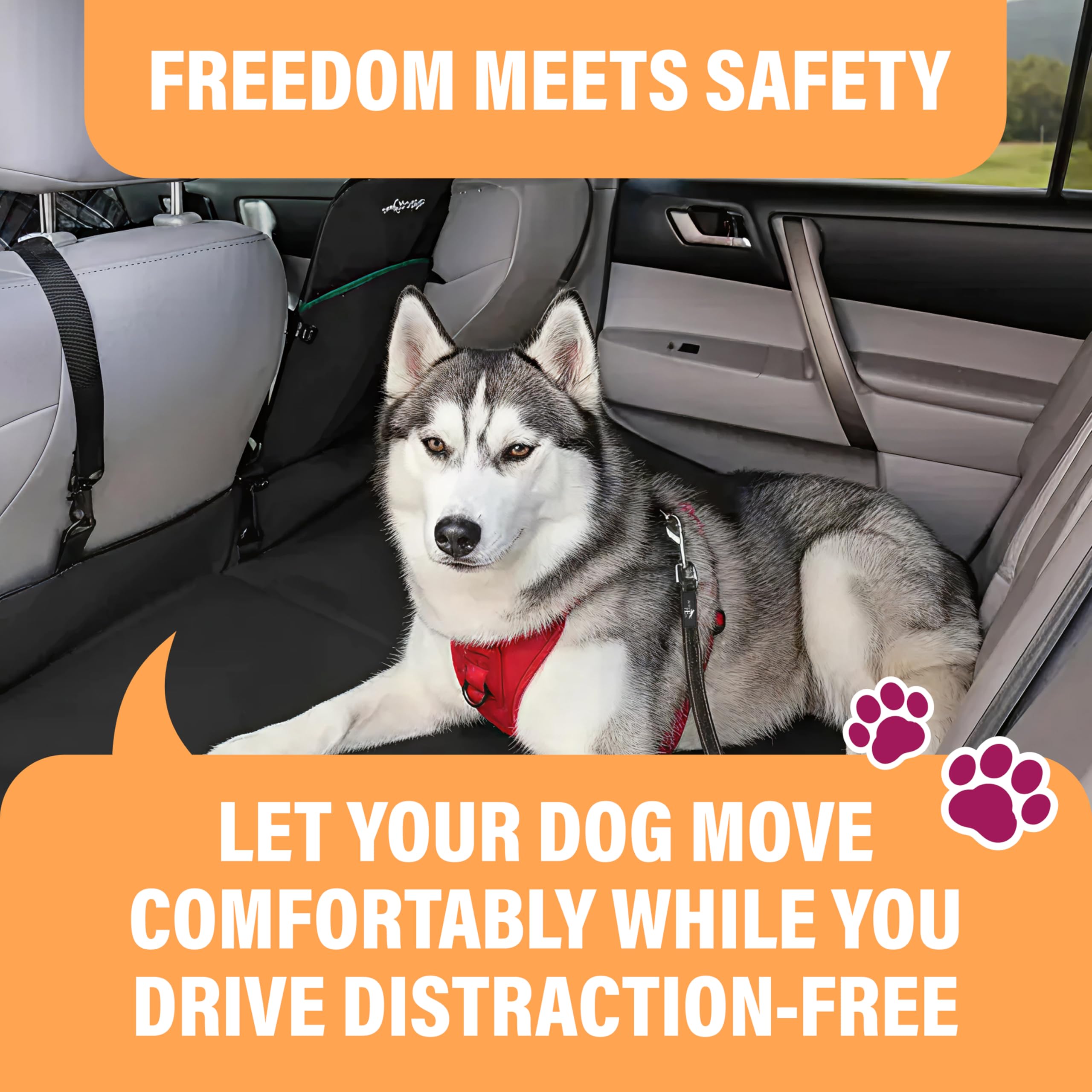 Active Pets Adjustable Safety Dog Seatbelt - Car Harness for Large, Medium & Small Dogs - Black 3