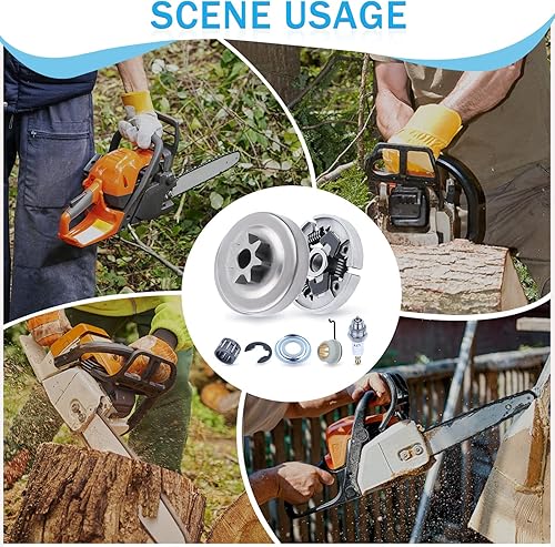Miniatura 6 de Adefol Motosierra de 38 pulgadas, 7 dientes, embrague y piñón, diseño de precisión para Stihl MS310 MS390 029 039, piezas de repuesto con arandela