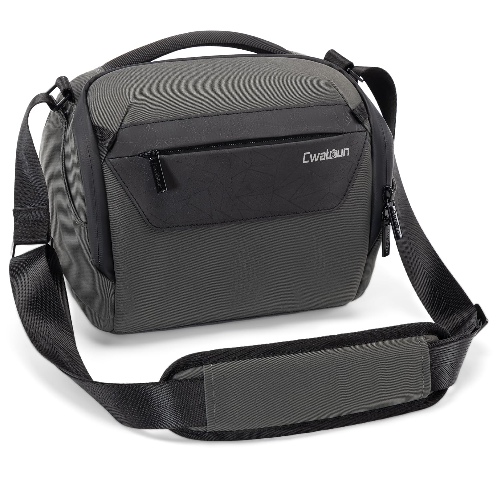 Compact Camera Bag Sling, Padded Photography Case Crossbody, Travel-Friendly For Canon, Nikon, Sony, Fuji DSLR/SLR/Mirrorless Cameras, Lens(Dark Gray)