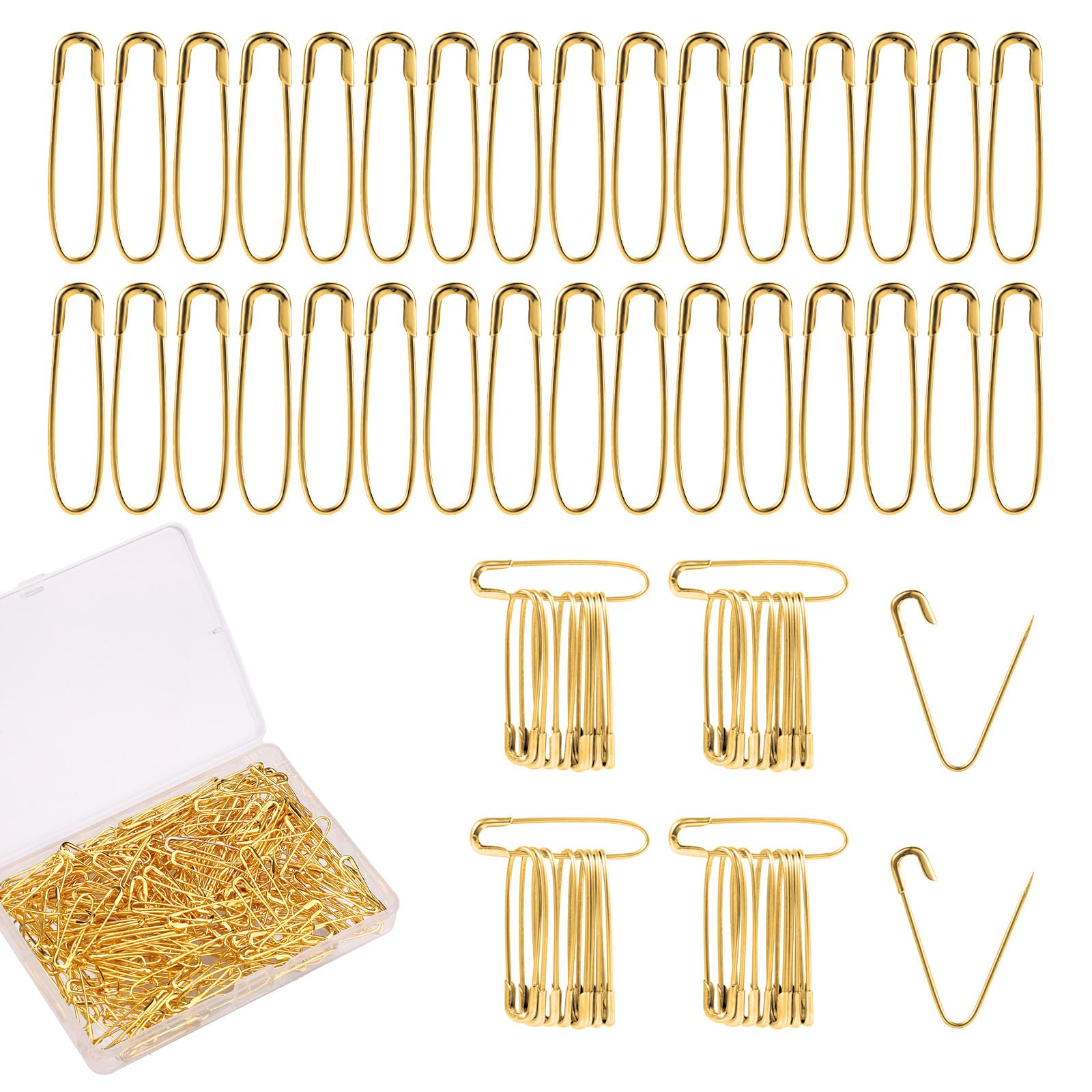 500pcs Safety Pins, 2.4cm/0.94in Gold Small Quilting Hijab Pins without Loop Sewing Accessories for Handmade Crafting Quilting Knitting Sewing Tag Trim Fastening Clip