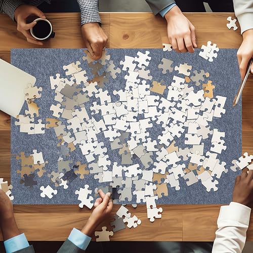 Miniatura 5 de Tablero de rompecabezas de 2000 piezas de 45.7 x 30.7 pulgadas, alfombrillas plegables de fieltro con 6 bandejas portátiles de clasificación de