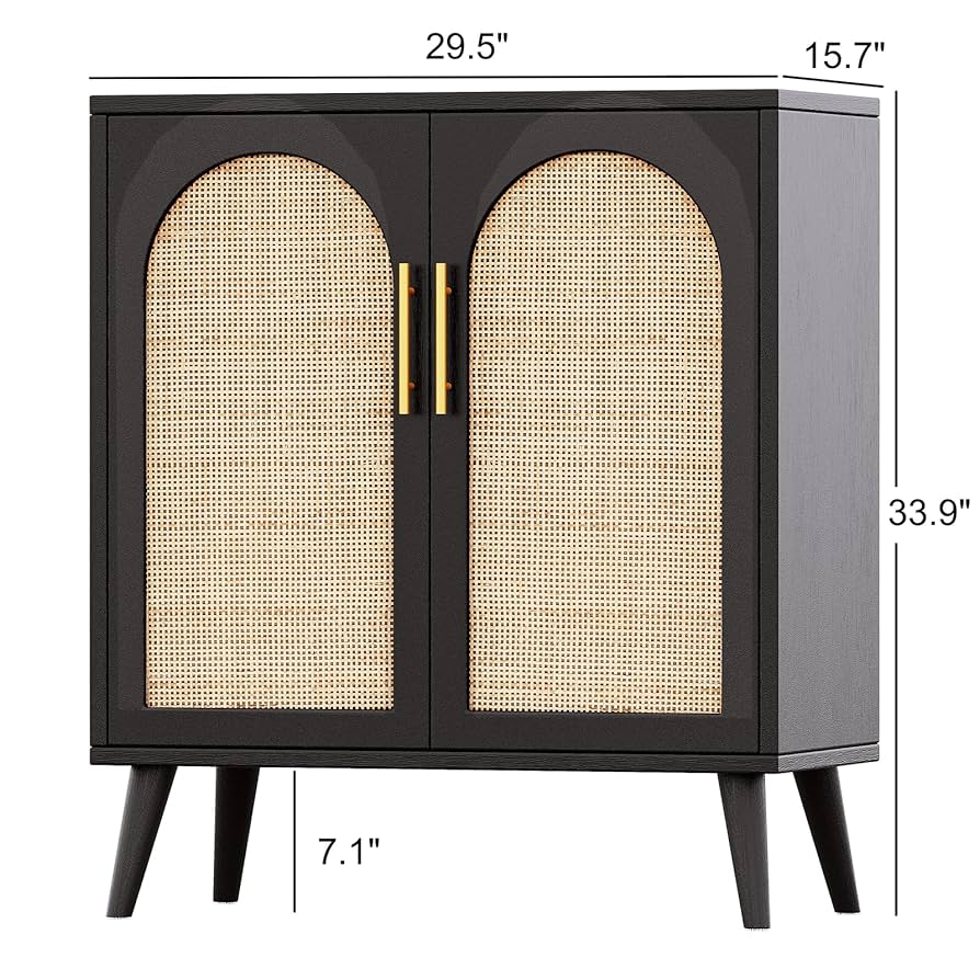 Amazon.com: Rovaurx Rattan Storage Cabinet with Doors