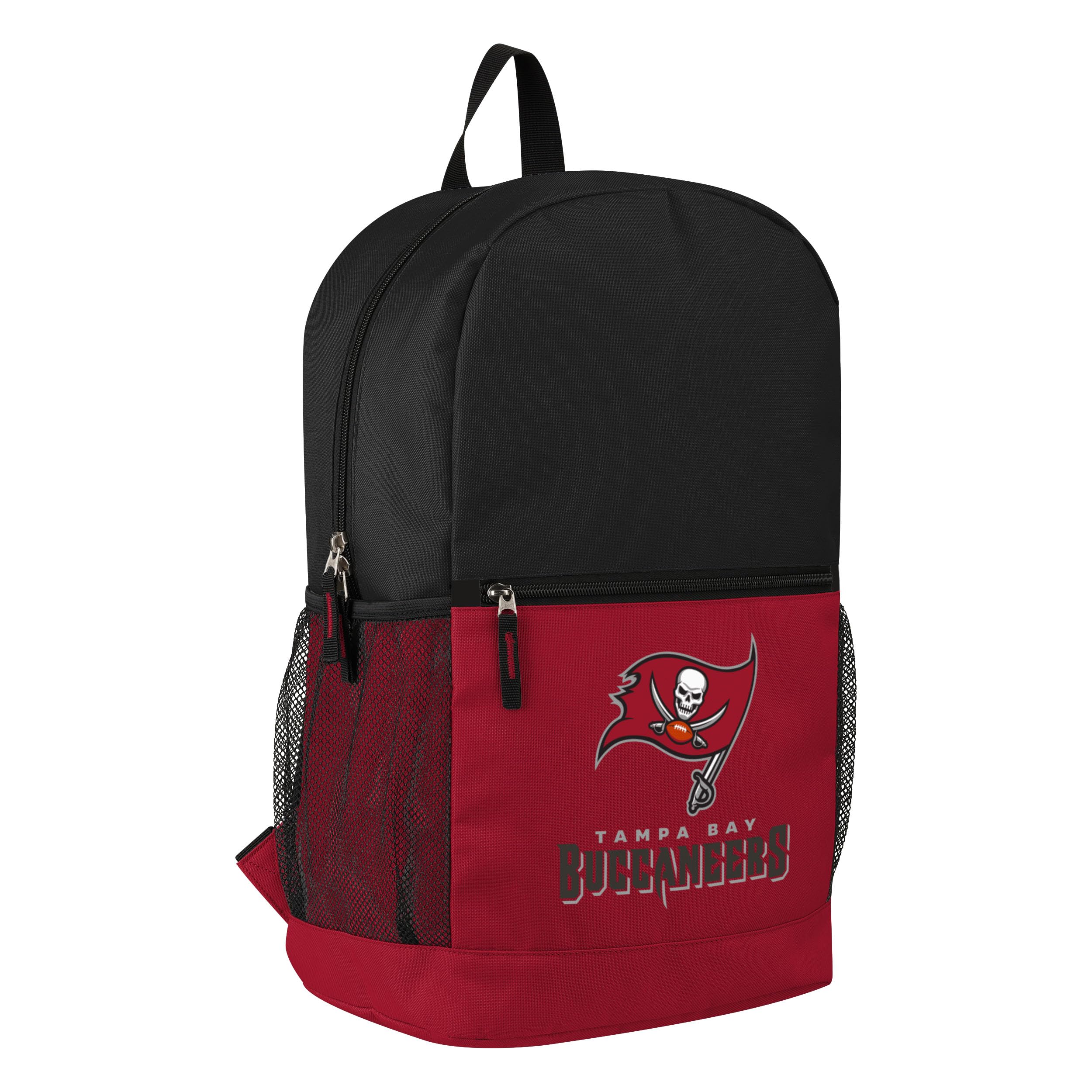 FOCO NFL Officially Licensed Football Team Color Primary Logo 2 Tone Big Logo Color Block School Bag Travel Backpack, Tampa Bay Buccaneers, One Size, Daypack Backpacks