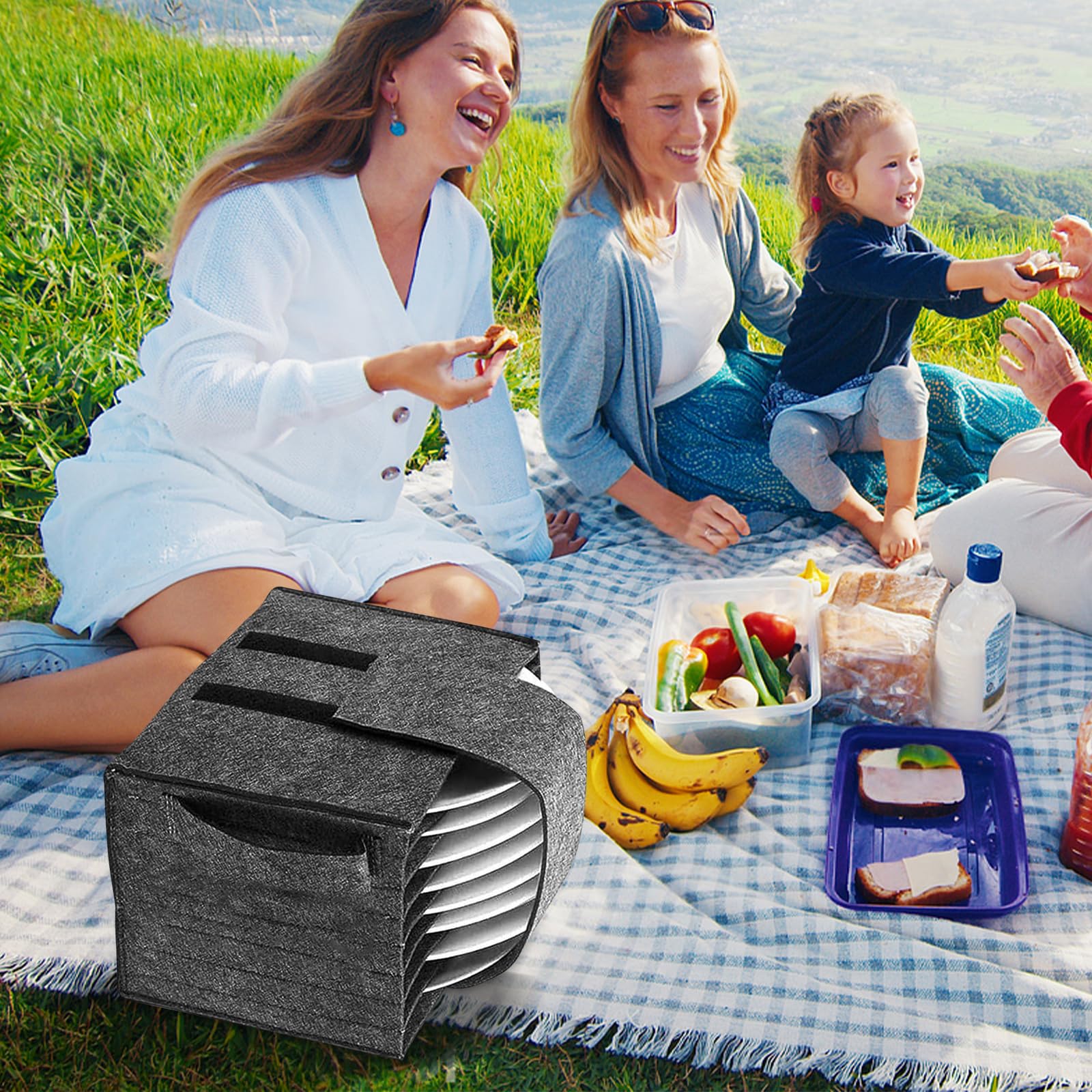 Porte-assiettes de camping-car, espace de rangement pour 8 assiettes, organiseur de camping, rangement pour caravane, bateau, cuisine mobile (1 pièce, gris foncé)