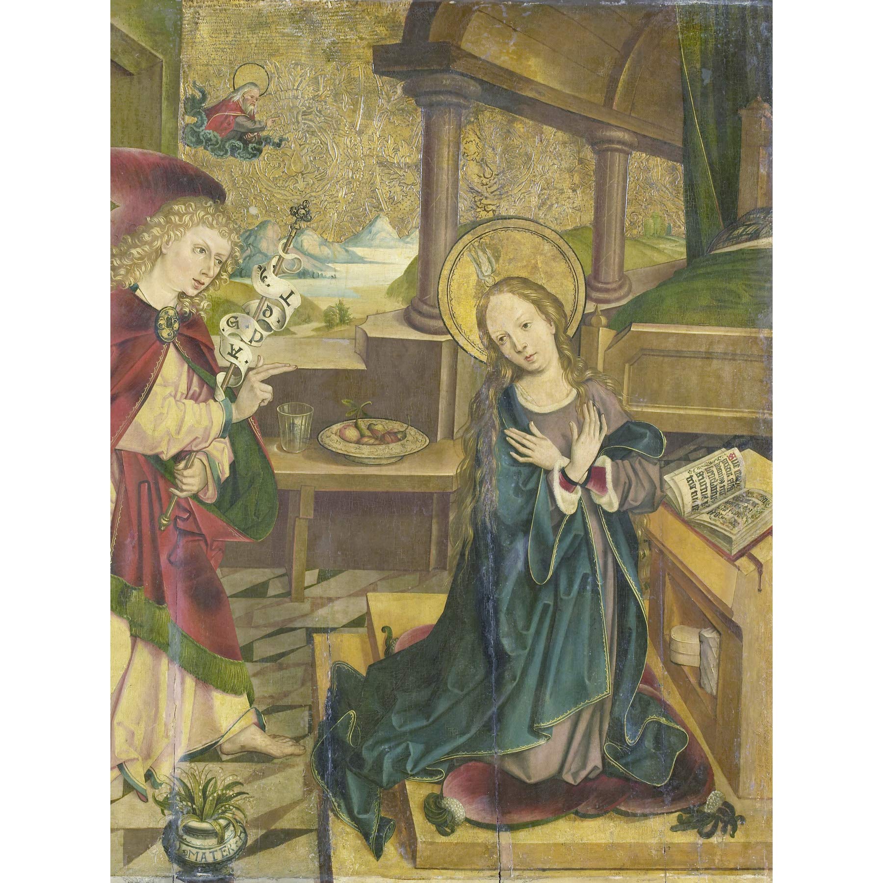 Artery8 Altaar Annunciation To The Virgin Painting Large XL Wall Art Canvas Print