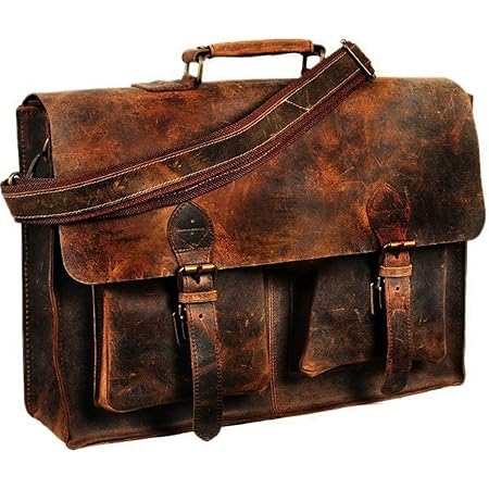 Vintage retro buffalo leather briefcase Clearance
