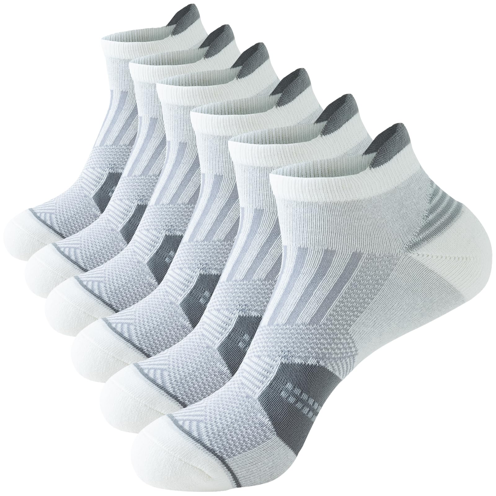 Niofind Calcetines Tobilleros Hombre Mujer, Calcetines Cortos Hombre Transpirables, Calcetines Deporte Hombre para Running,Ciclismo, Calcetines Hombre Algodon 6 Pares 43-46 37-42
