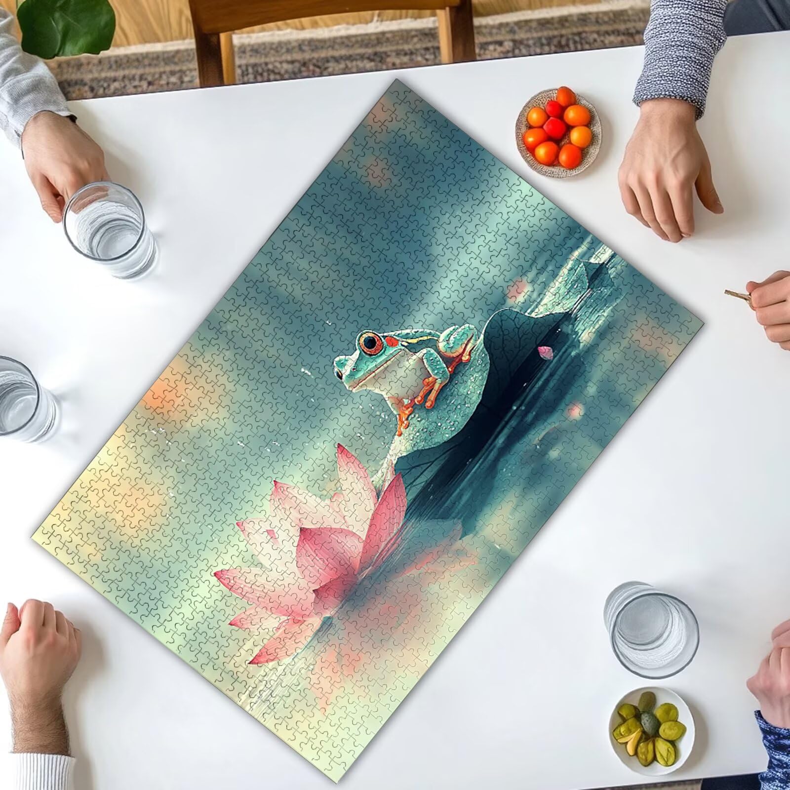 Puzzle dla dorosłych 4000, puzzle żaba dla dorosłych, kwiaty, 4000 elementów, drewniane puzzle z wykwintnym pudełkiem, niemożliwe puzzle do dekoracji wnętrz, prezenty dla kobiet/mężczyzn, -3831