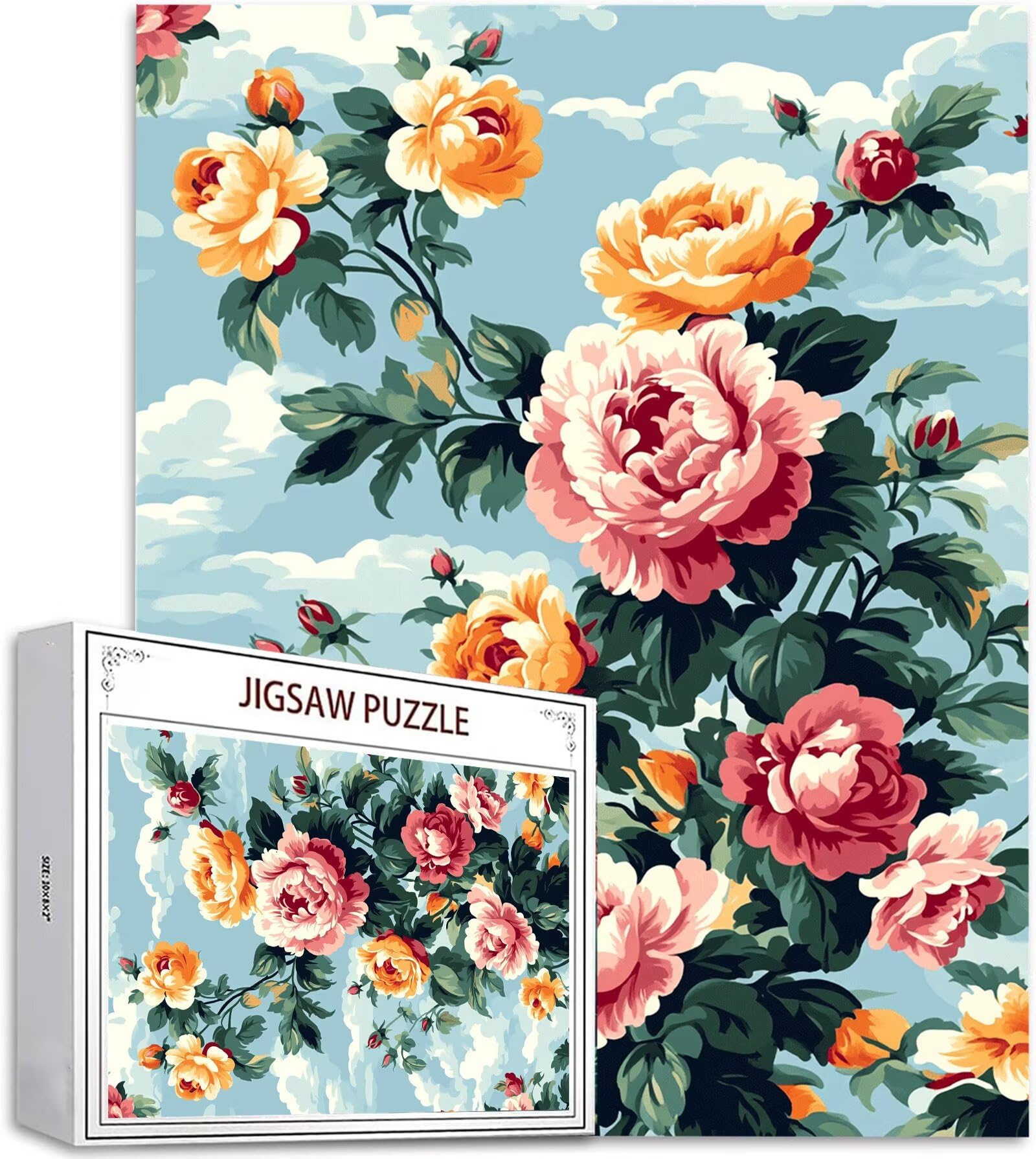 Puzzle Blume Puzzle 5000 Teile, Holzpuzzle Erwachsene, Mehrfarbig Holzpuzzle, Klassische Puzzles Pfingstrose Wooden Jigsaw für Erwachsene Und Kinder 14 Jahren, Geschenke Home Dekor 156x105cm D-712
