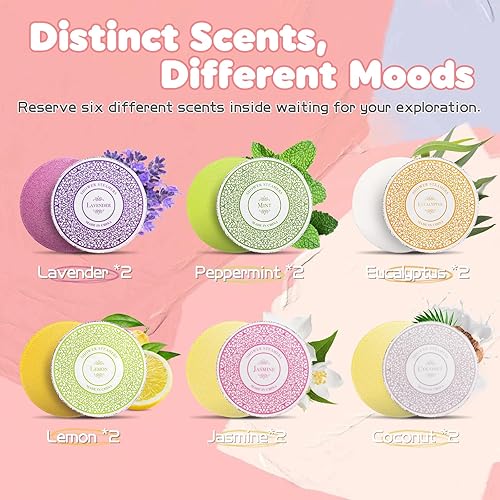 Miniatura 6 de Vaporizadores de ducha, aromaterapia, bombas de ducha de eucalipto, regalos para mujeres, regalo de Navidad, 12 piezas, aceite esencial orgánico