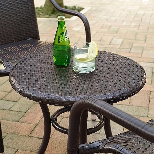 Miniatura 4 de Crosley Furniture KO70060BR Palm Harbor - Juego de 3 asientos de mimbre para exteriores, color marrón