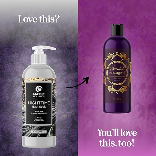 Miniatura 8 de Baño de burbujas nocturno de lujo para mujeres, baño de aromaterapia para dormir, fórmula vegana relajante y nutritiva con aceite esencial de