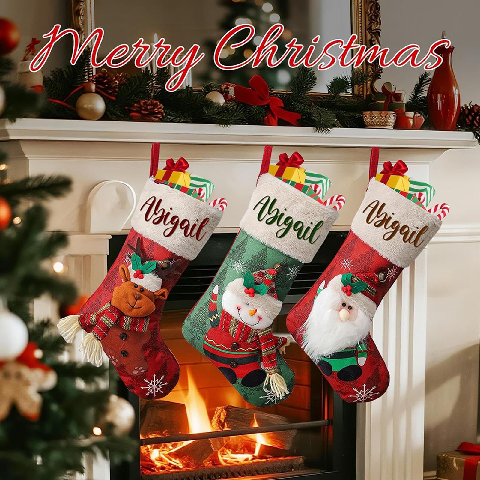 Weihnachtsstrümpfe 5-teiliger Süßigkeiten-Niedliche Weihnachtsdekorationen | Weihnachts Socken Für Weihnachtsbaum Kamin Sims Preise Füller Familien Weihnachtsfeier