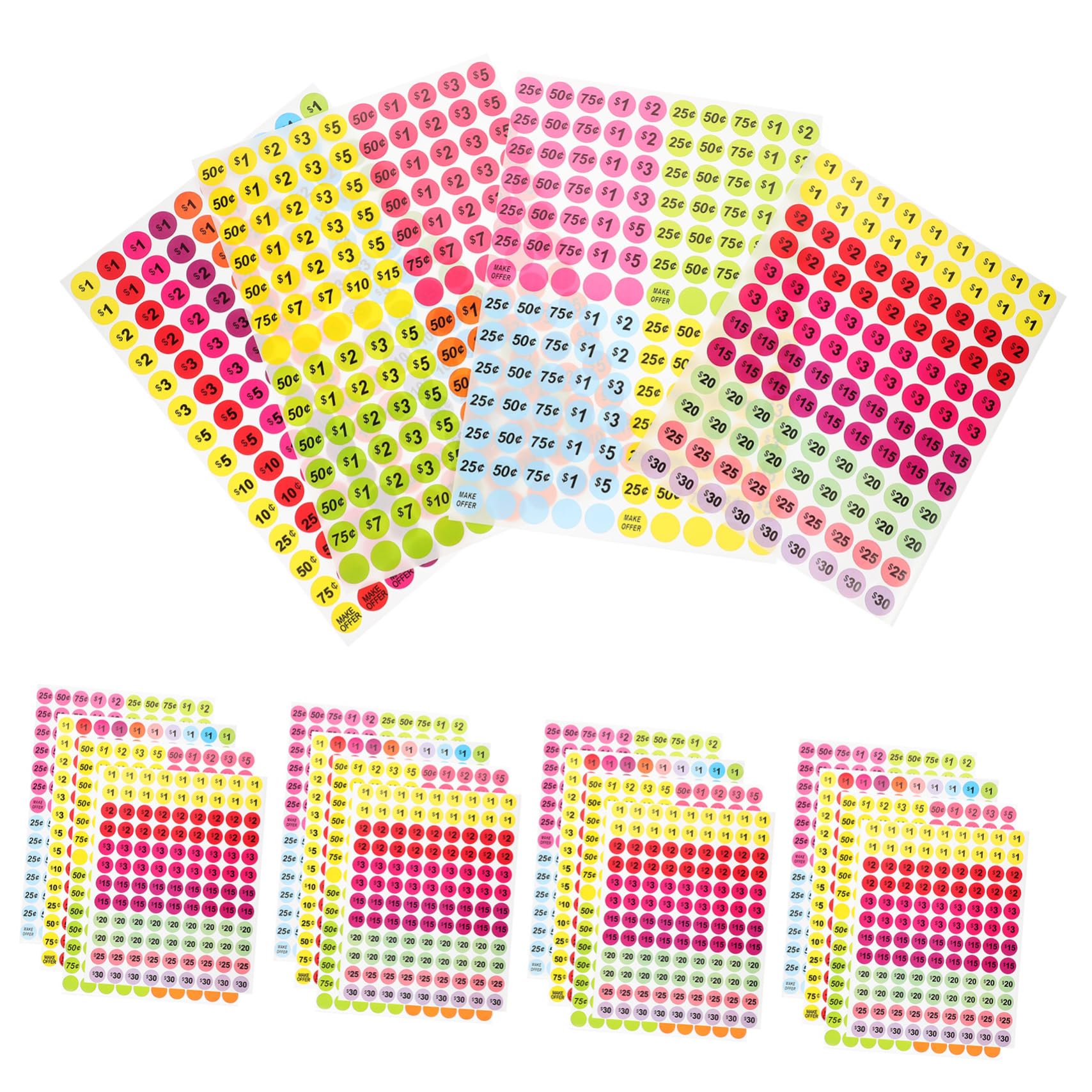 NAMOARLY Garage Sale Kit 20 Pieces Round Tags Stickers Numbers for Pricing for Yard Supermarkets