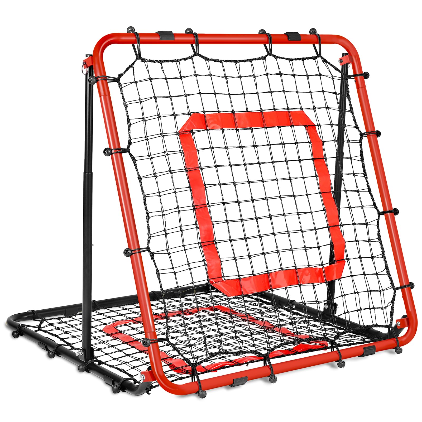 Rebounder für Fußball 85x85cm, Fußball Rebounder, Verstellbar mit 8 Winkeln, Doppellagiges Netz, Geeignet für das Ausübung Verschiedener Ballsportarten, Ideal für Teenager & Erwachsene