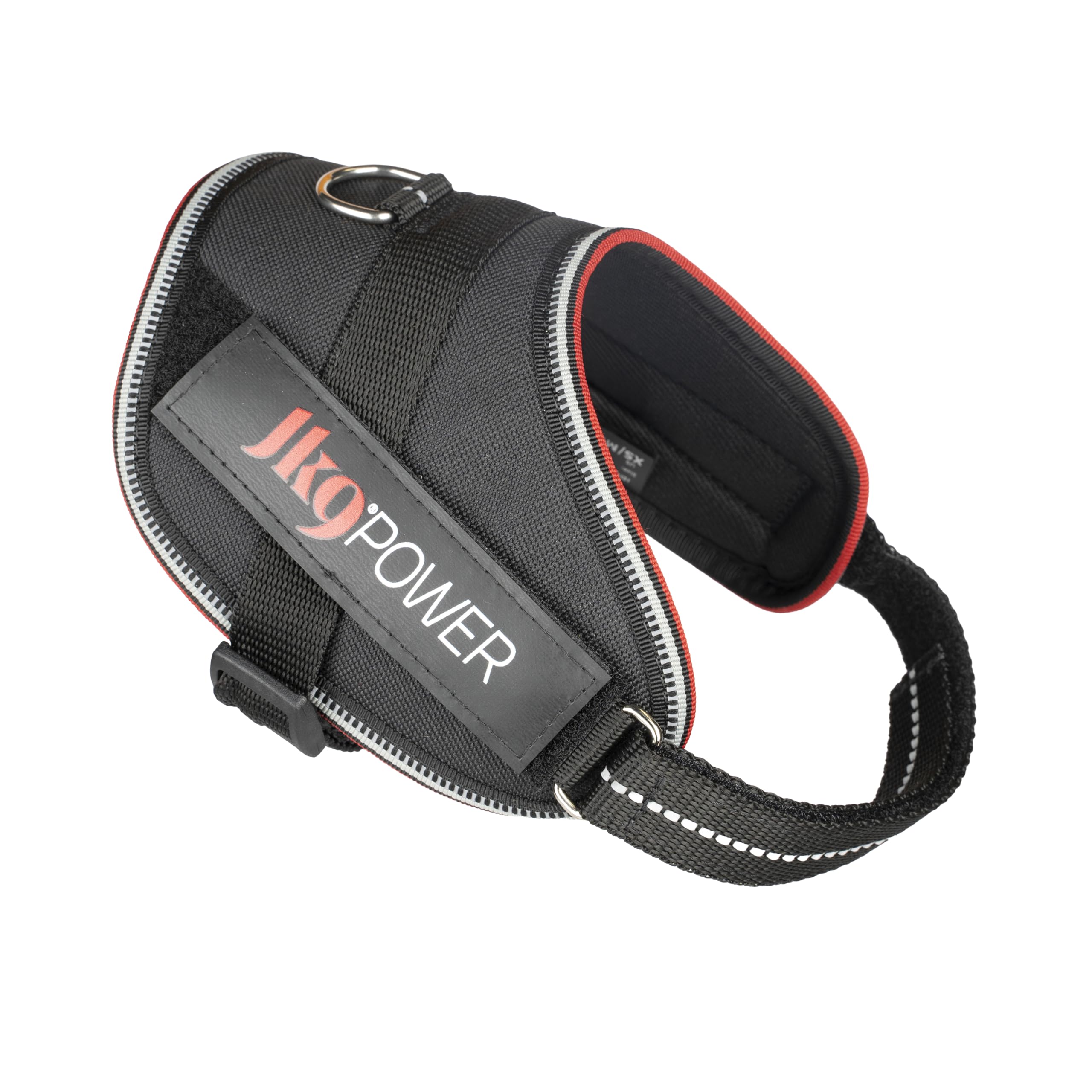JULIUS-K9 RED LINE Dog Harness with Patches, without Handle, Size: XS/Mini-Mini, Red Line
