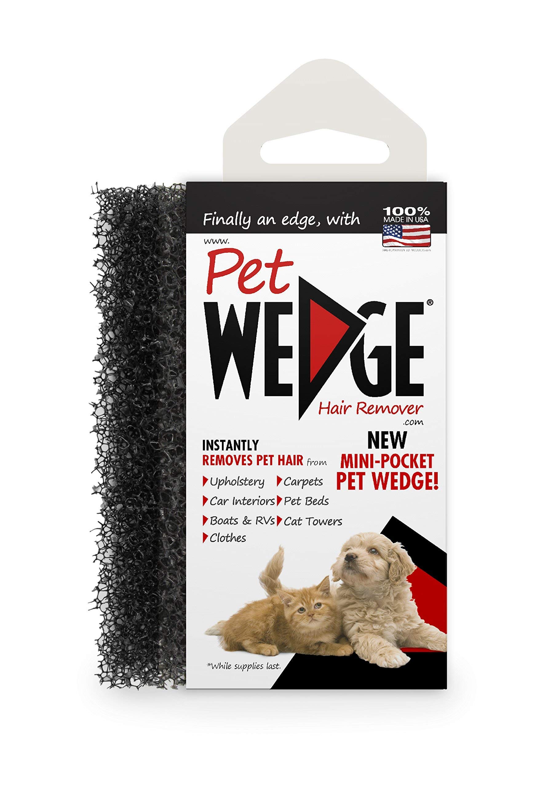 Mini-Pocket Pet Wedge - Removedor de pelo de mascotas, paquete de 8 unidades