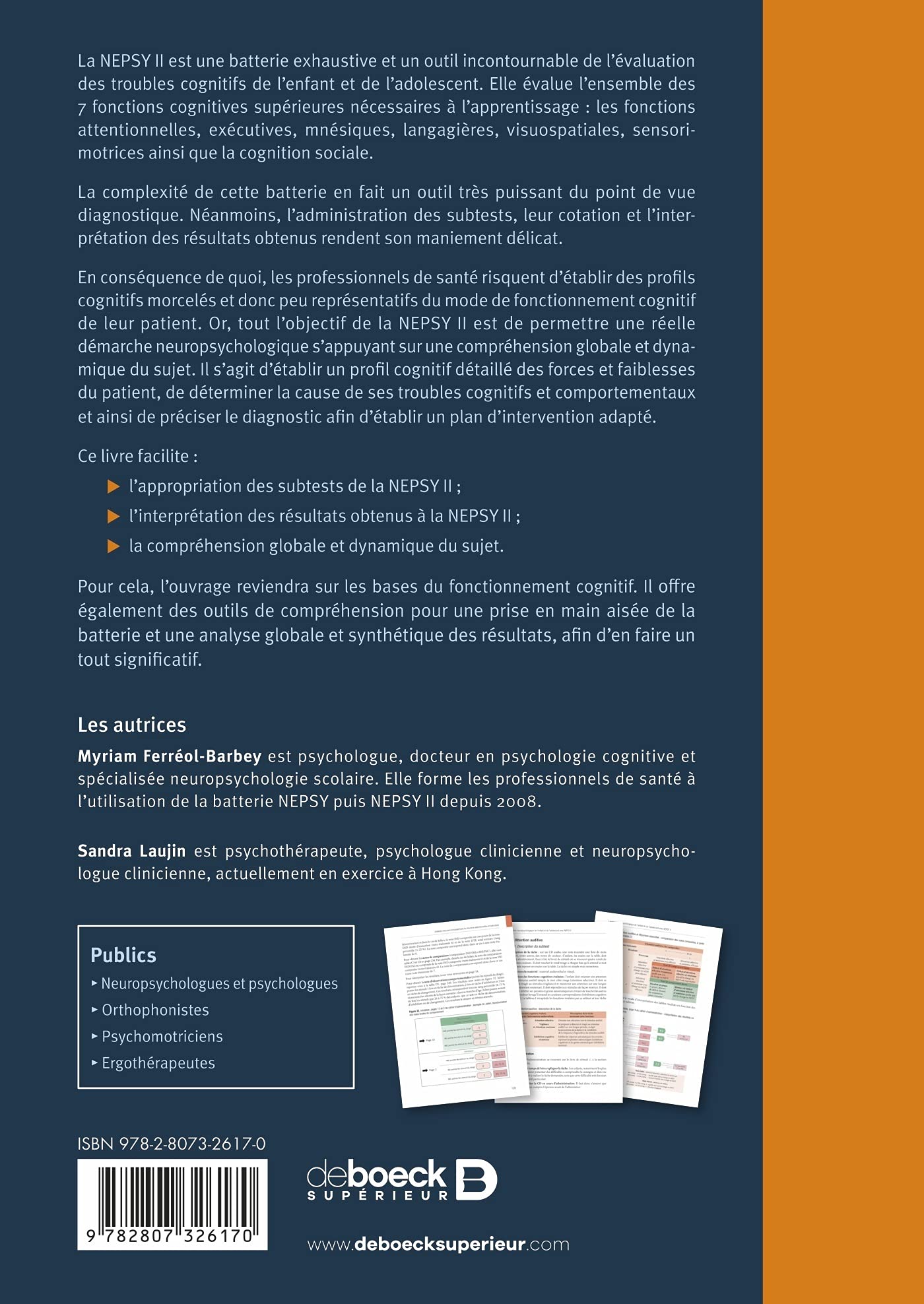 L'examen neuropsychologique de l'enfant et de l'adolescent avec NEPSY II