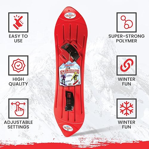 Miniatura 9 de The Original Geospace Sledsterz Kids - Snowboard para principiantes para diversión de invierno en la nieve, con fijaciones ajustables Step para