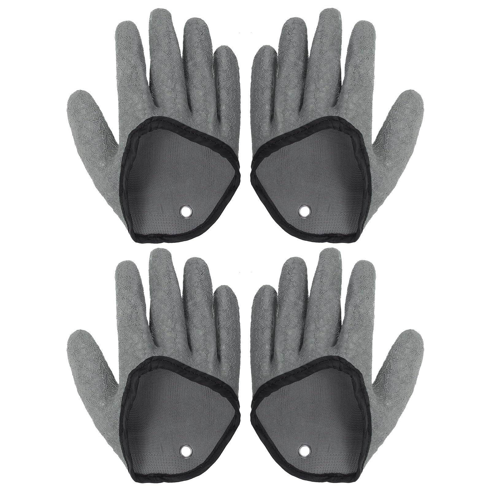 PATIKIL Fishing Gloves 2 Pairs Fisherman Professional Catch Fish Gloves Non-Slip Puncture Resistant Waterproof Fillet Glove for Handling Catching Cleaning, Grey